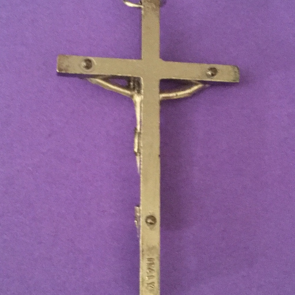 VINTAGE 1980S SILVER CROSS PENDANT “INRI”925 ITALY - Picture 2 of 2